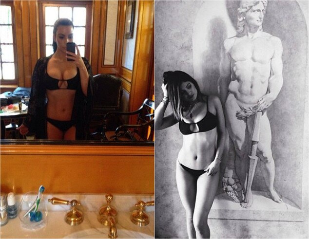 Kim Kardashian e Kylie Jenner usam mesmo biquíni Kim Kardashian e Kylie Jenner usam mesmo biquíni