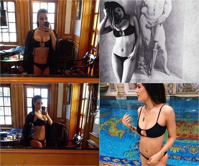 Kim Kardashian e Kylie Jenner usam mesmo biquíni Kim Kardashian e Kylie Jenner usam mesmo biquíni