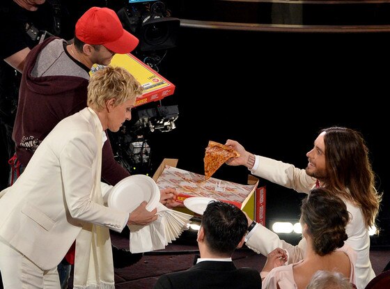 Ellen DeGeneres, Jared Leto, Oscars, Pizza Ellen DeGeneres, Jared Leto, Oscars, Pizza