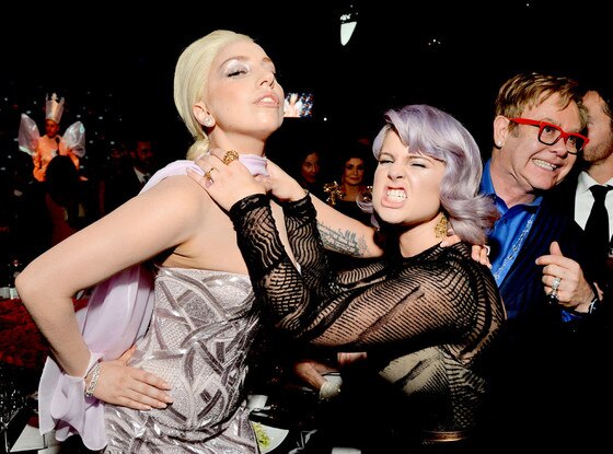 Lady Gaga, Kelly Osbourne, Sir Elton John, Oscars Elton John Party 2014 Lady Gaga, Kelly Osbourne, Sir Elton John, Oscars Elton John Party 2014