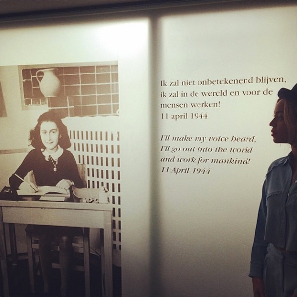 Beyonce, Anne Frank Museum, Instagram Beyonce, Anne Frank Museum, Instagram