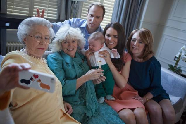 Reina Isabel, Kate middleton, el Principe William, príncipe George, fake Reina Isabel, Kate middleton, el Principe William, príncipe George, fake