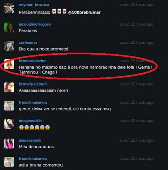 Bruna Marquezine comenta foto de Neymar Bruna Marquezine comenta foto de Neymar