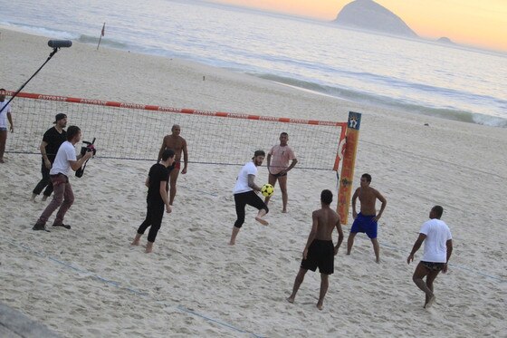 David Beckham joga fut volei praia Rio de Janeiro David Beckham joga fut volei praia Rio de Janeiro