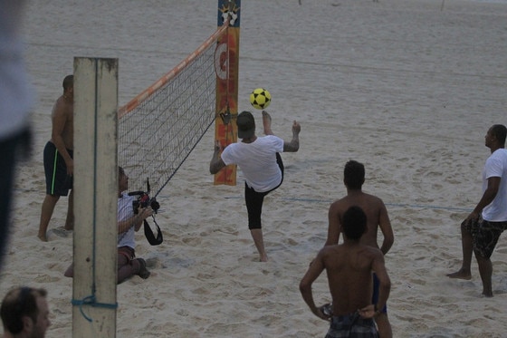 David Beckham joga fut volei praia Rio de Janeiro David Beckham joga fut volei praia Rio de Janeiro