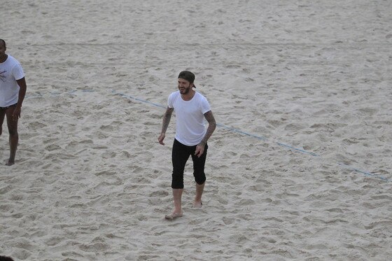 David Beckham joga fut volei praia Rio de Janeiro David Beckham joga fut volei praia Rio de Janeiro