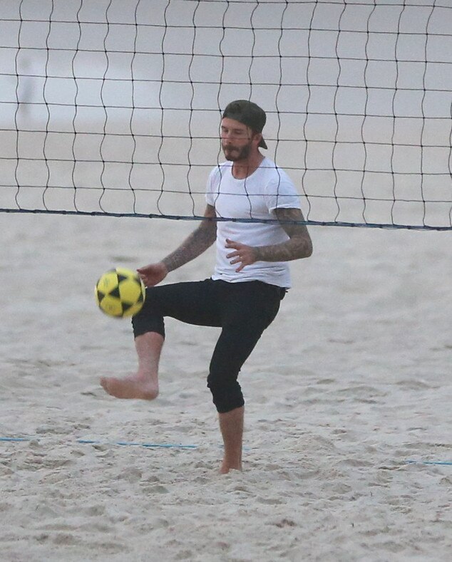David Beckham joga fut volei praia Rio de Janeiro David Beckham joga fut volei praia Rio de Janeiro
