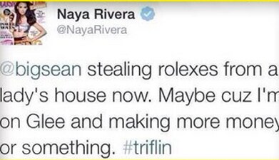 Naya Rivera tweet acusing Naya Rivera tweet acusing