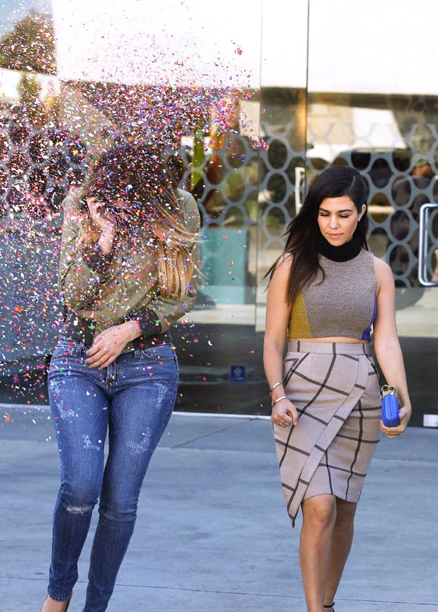 Kourtney Kardashian, Khloe Kardashian, Confetti Bombed Kourtney Kardashian, Khloe Kardashian, Confetti Bombed