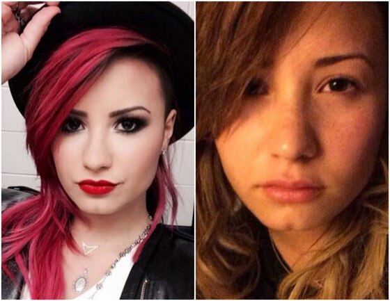Demi Lovato sem maquiagem antes e depois Demi Lovato sem maquiagem antes e depois