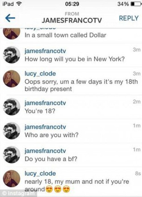 James Franco, Lucy Clode messages James Franco, Lucy Clode messages