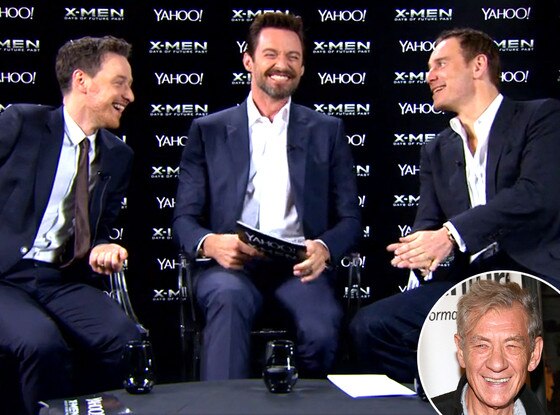 Sir Ian McKellen, Michael Fassbender, Hugh Jackman, James McAvoy Sir Ian McKellen, Michael Fassbender, Hugh Jackman, James McAvoy