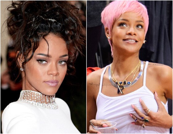 Rihanna muda visual e fica com cabelo rosa Rihanna muda visual e fica com cabelo rosa