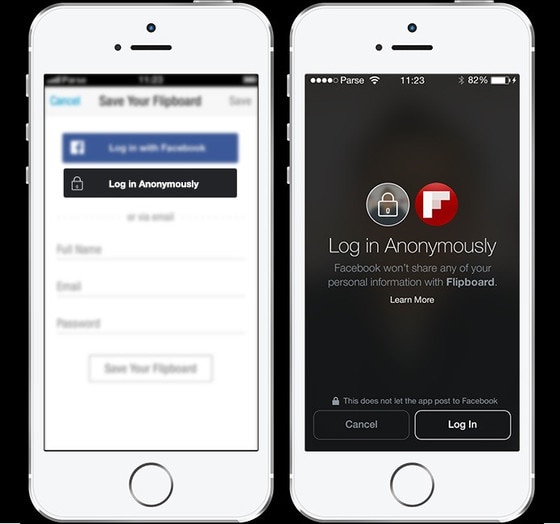 Facebook, login anonimo Facebook, login anonimo