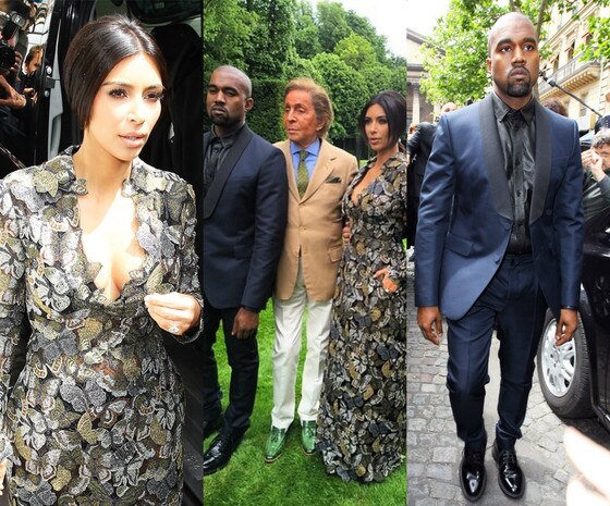 Kim e Kanye em brunch de Valentino Kim e Kanye em brunch de Valentino