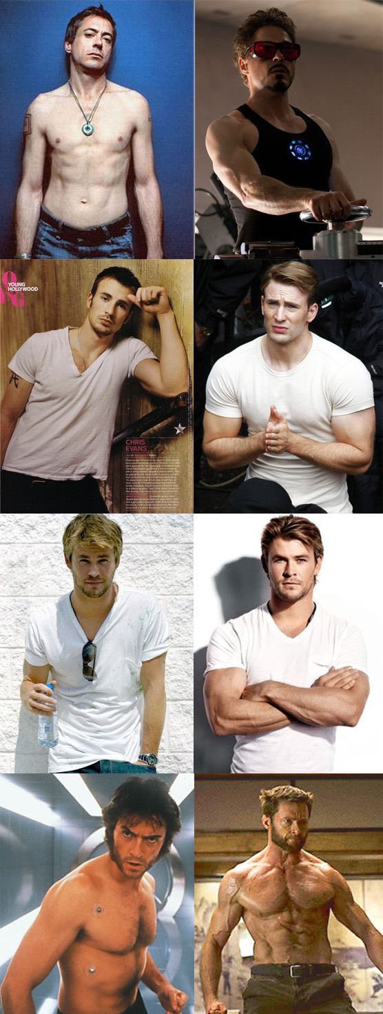 Antes e depois dos atores da Marvel Antes e depois dos atores da Marvel