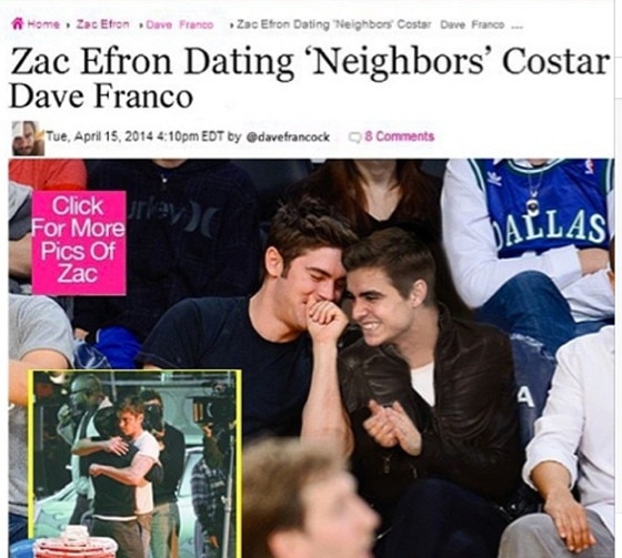 James Franco Posts Hilarious Photo Announcing Brother Daves Fake Relationship With Zac Efron