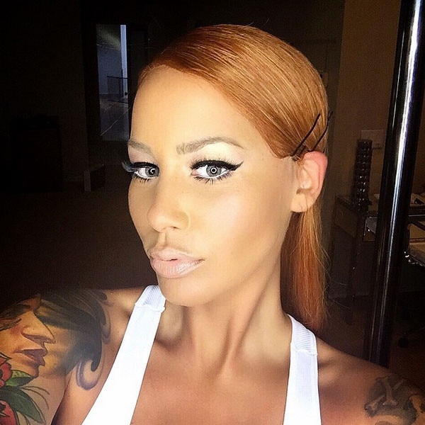 Amber Rose Is Unrecognizable While Wearing New Red Wigdoes She Look