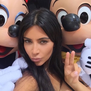 Kim Kardashian and Kanye West Head to Disneyland for Family Day