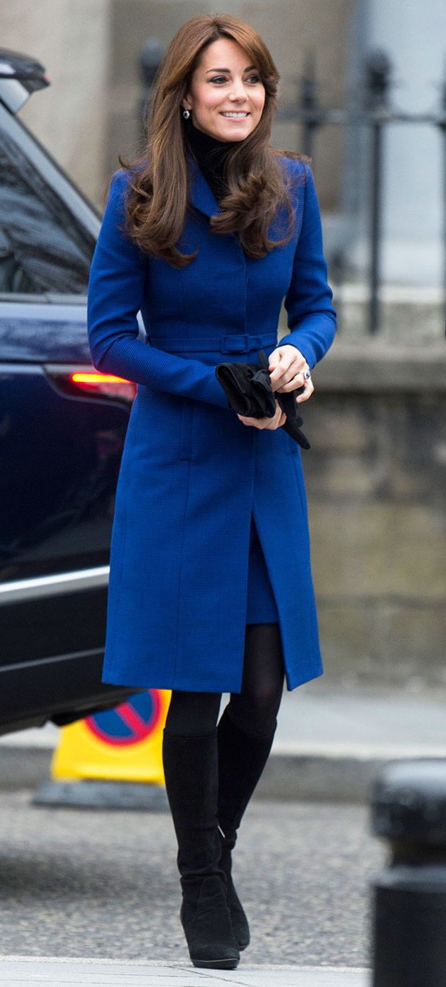 Kate Middleton Looks Regal in a Royal Blue Coatdress, Reveals Safety