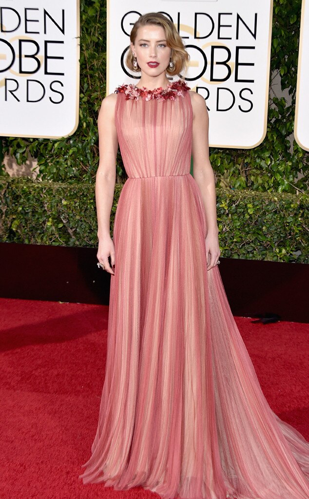 2016 Golden Globes Red Carpet Arrivals Amber Heard, Golden Globe Awards