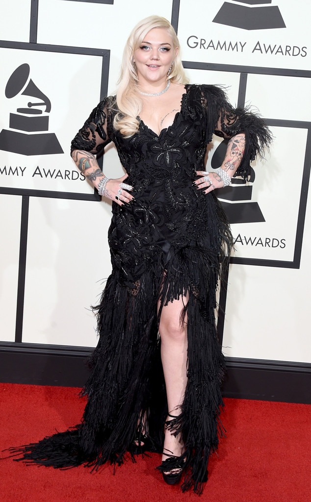 Grammys 2016: Red Carpet Arrivals Elle King, 2016 Grammy Awards 