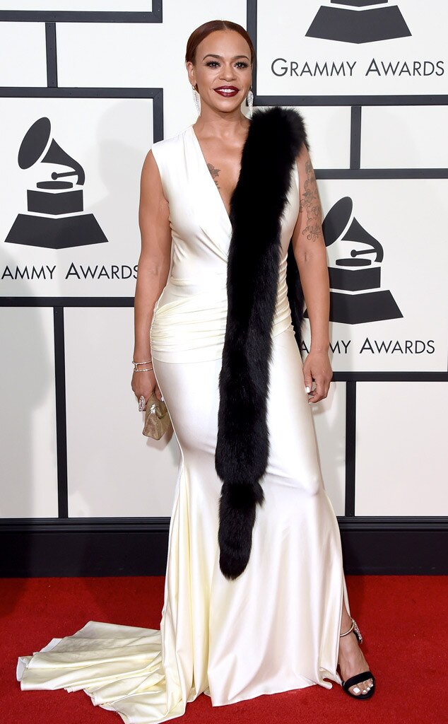 Grammys 2016: Red Carpet Arrivals Faith Evans, 2016 Grammy Awards 