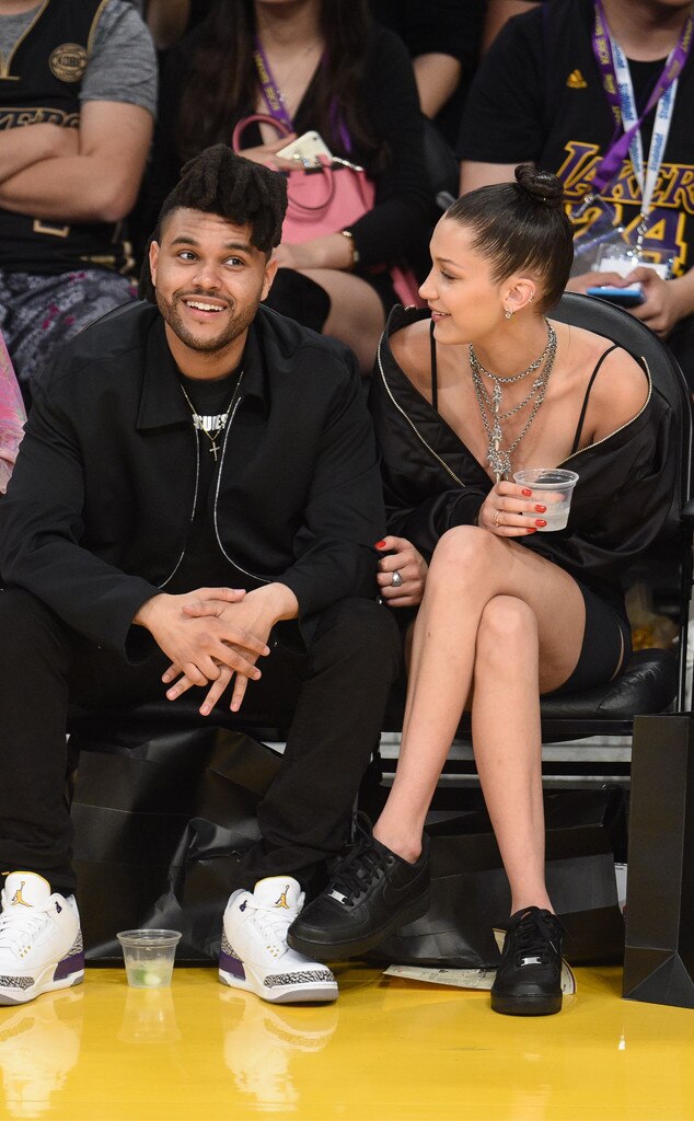 The Weeknd, Bella Hadid, Laker Game