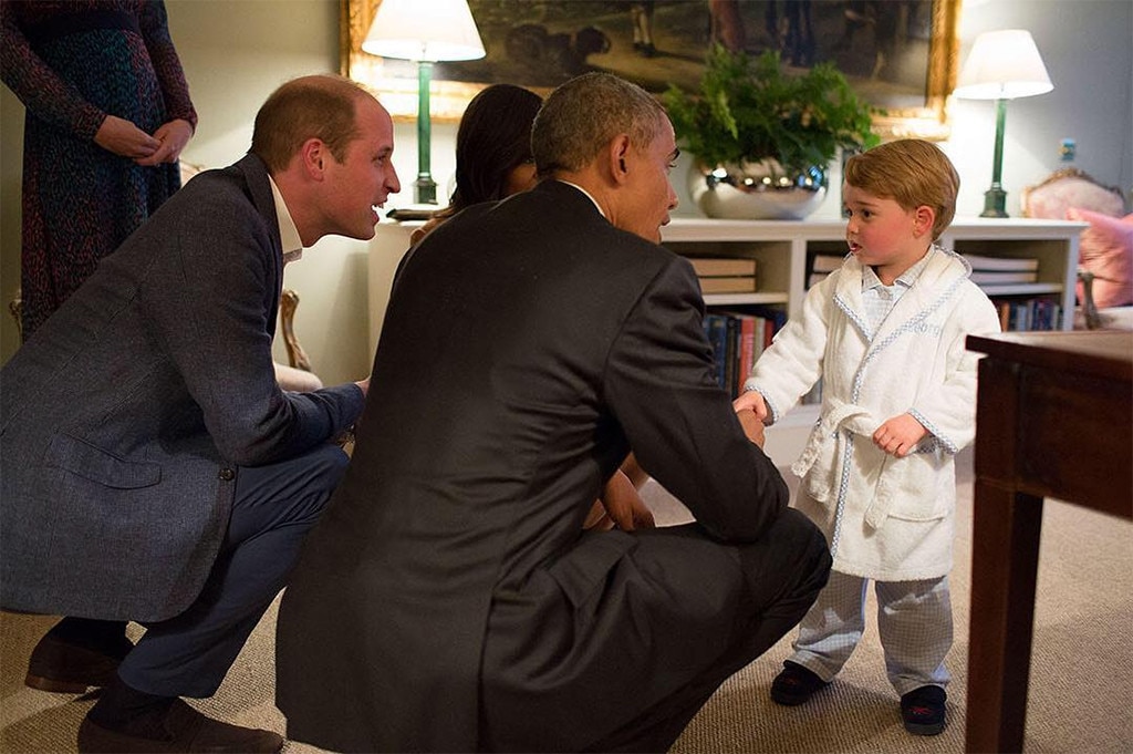 President Barack Obama, Michelle Obama, Prince William, Kate Middleton, Prince George President Barack Obama, Michelle Obama, Prince William, Kate Middleton, Prince George