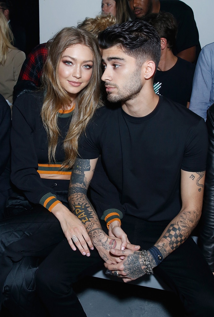 Gigi Hadid And Zayn Malik Turn Heads While Supporting Bella Hadid At London Fashion Week E News 