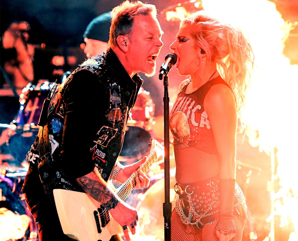 James Hetfield, Metallica, Lady Gaga, 2017 Grammys, Show, Performance James Hetfield, Metallica, Lady Gaga, 2017 Grammys, Show, Performance