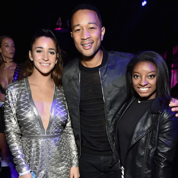 Aly Raisman, John Legend & Simone Biles Aly Raisman, John Legend & Simone Biles