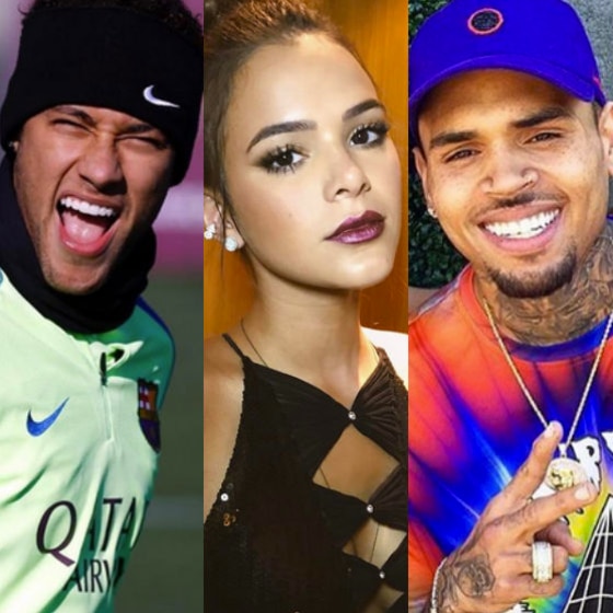 Neymar, Bruna Marquezine, Chris Brown Neymar, Bruna Marquezine, Chris Brown