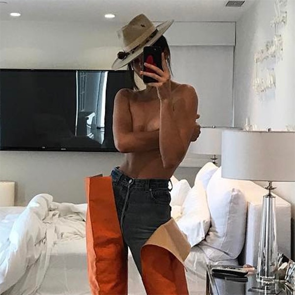 Kendall Jenner, Topless, Waist-High Boots, Instagram Kendall Jenner, Topless, Waist-High Boots, Instagram