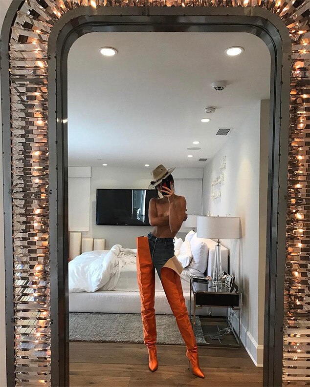 Kendall Jenner, Topless, Waist-High Boots, Instagram Kendall Jenner, Topless, Waist-High Boots, Instagram