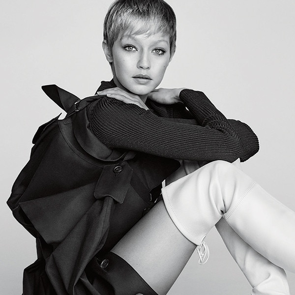 Gigi Hadid posa para campanha de cabelo curtinho