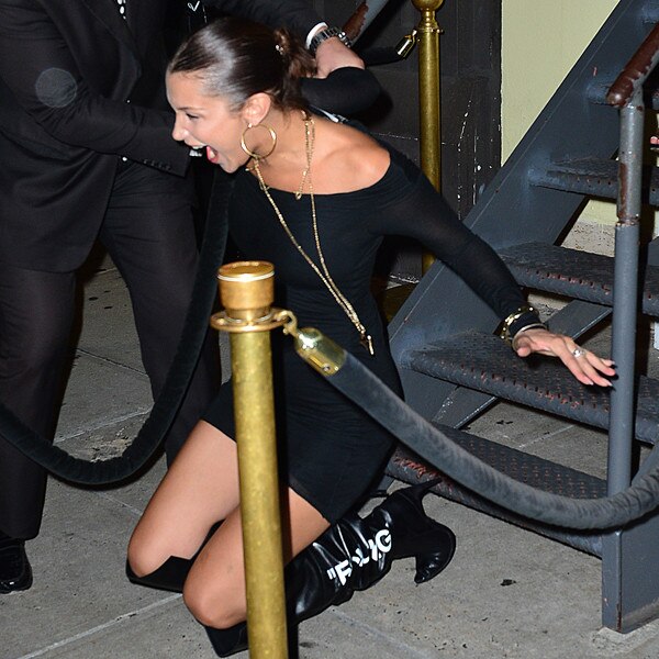 Bella Hadid Tumbles Down Stairs During a Night Out and Still Slays