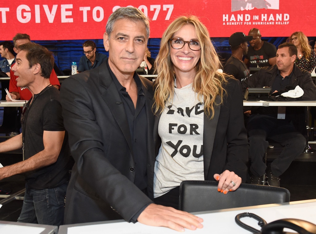 George Clooney & Julia Roberts, Hand in Hand: A Benefit for Hurricane Relief