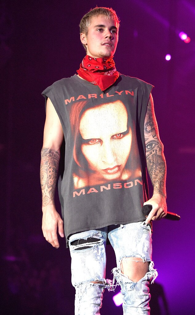 Justin Bieber, Marilyn Manson Tee Justin Bieber, Marilyn Manson Tee