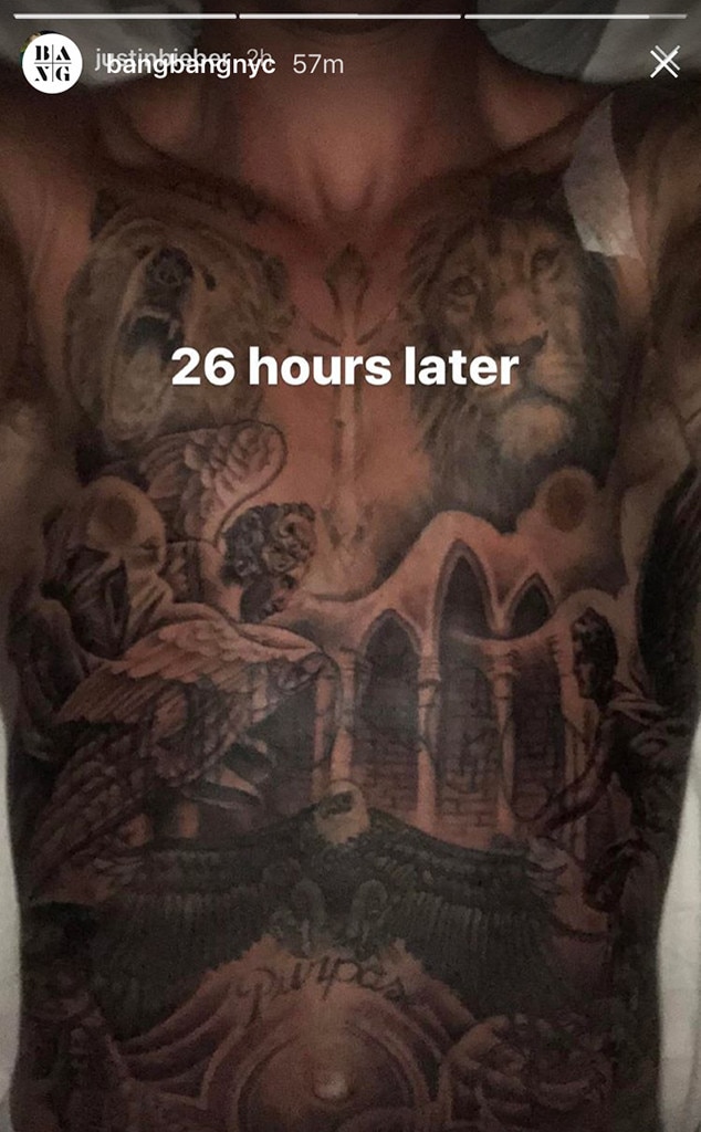 Justin Bieber, Tattoo, Chest, Bang Bang