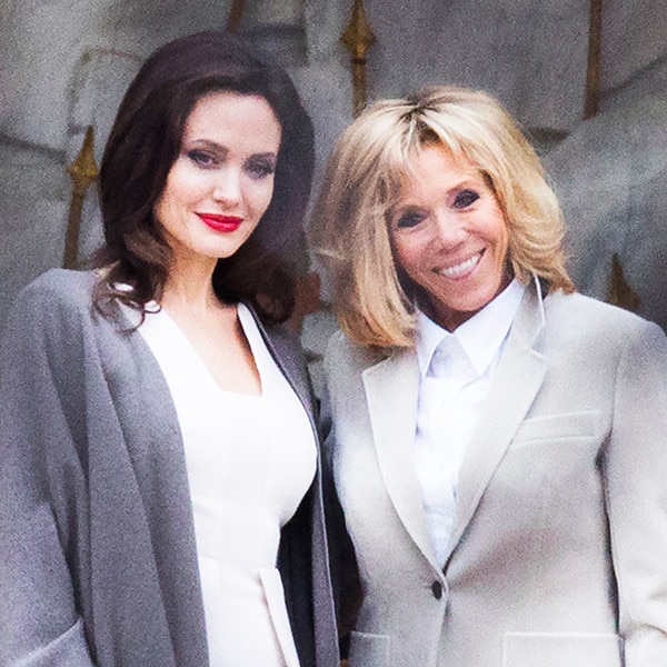 Angelina Jolie Meets France's First Lady Brigitte Macron