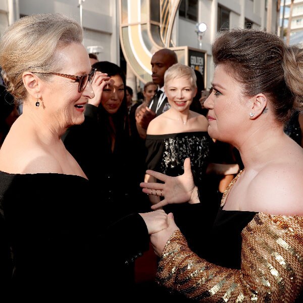 Meryl Streep, Kelly Clarkson, 2018 Golden Globes Meryl Streep, Kelly Clarkson, 2018 Golden Globes
