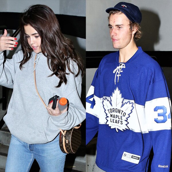 Selena Gomez, Justin Bieber, Hockey Game Selena Gomez, Justin Bieber, Hockey Game