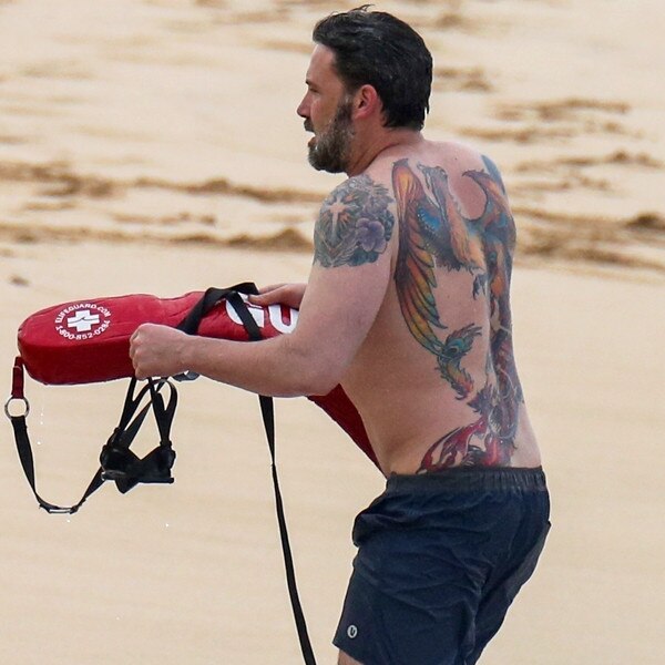 Ben Affleck, back tattoo, Hawaii