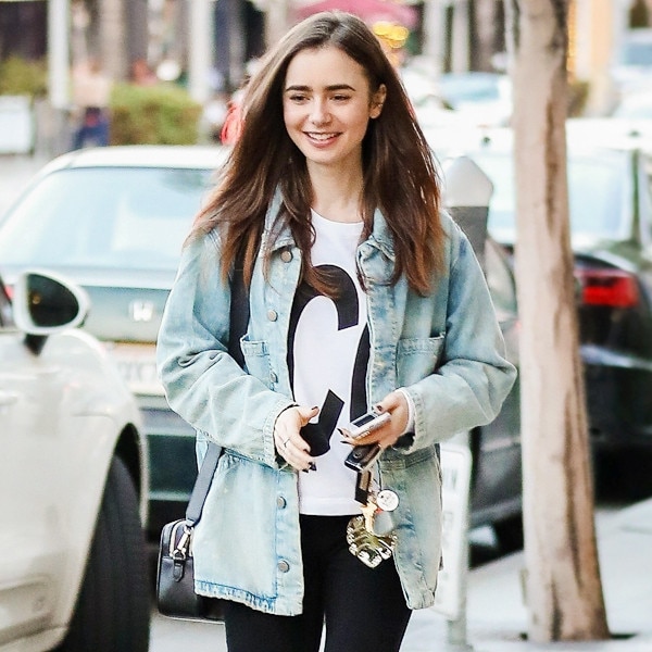 Saturday Savings: Lily Collins' Black Denim Is 50% Off