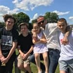 David Beckham and Brooklyn, Romeo, Cruz & Harper David Beckham and Brooklyn, Romeo, Cruz & Harper