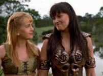 Xena (Lucy Lawless) & Gabrielle (Renee O'Connor), <i>Xena: Warrior Princess</i> Xena (Lucy Lawless) & Gabrielle (Renee O'Connor), <i>Xena: Warrior Princess</i>