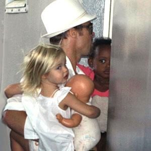 Brad Pitt, Zahara Jolie-Pitt, Shiloh Jolie-Pitt