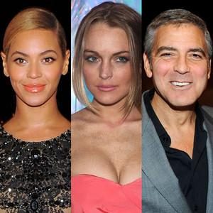 Lindsay Lohan, George Clooney, Beyonce