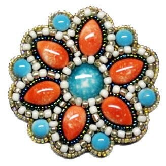 GS Lillian Multi Floral Brooch 